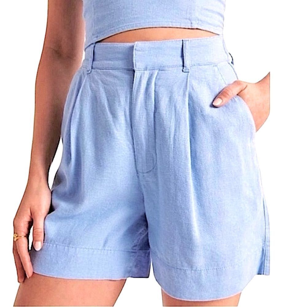 Abercrombie & Fitch Blue High Waist Tailored Shorts